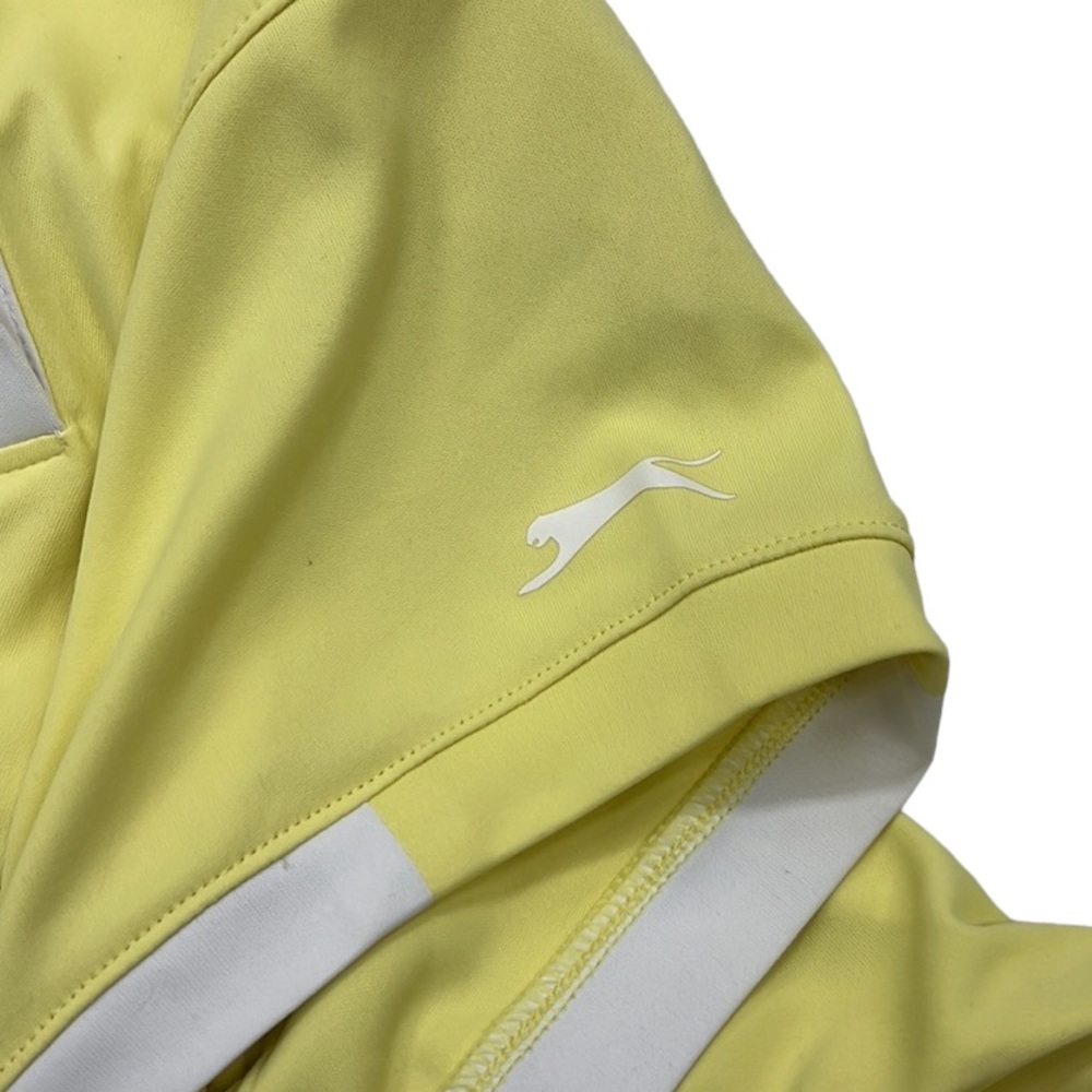 Slazenger Yellow Golf Performance Snap Detail Short Sleeve Top Size XL - Picture 8 of 9